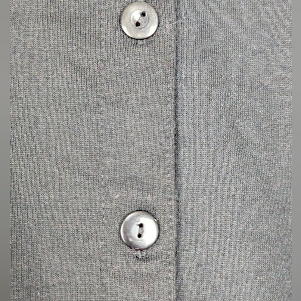 Allison Lane 1X Cardinal Sweatshirt Cardigan Black With White Collar - Picture 6 of 8